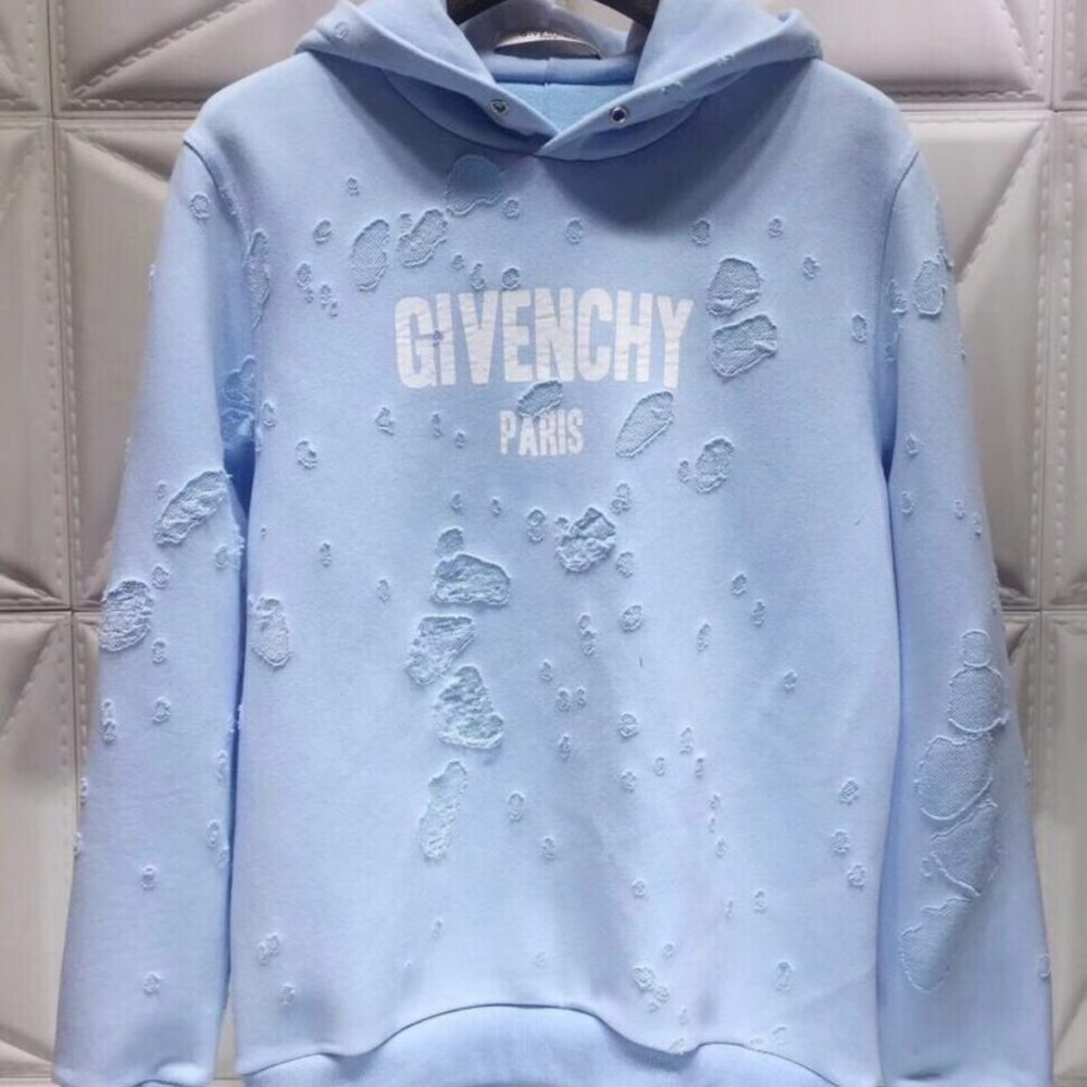 GIVENCHY Destroyed Logo Cotton-jersey Sweatshirt